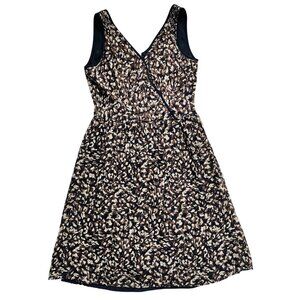 Talbots Petites Women's Silk Sleeveless A-Line Dress Size 4 Animal Print